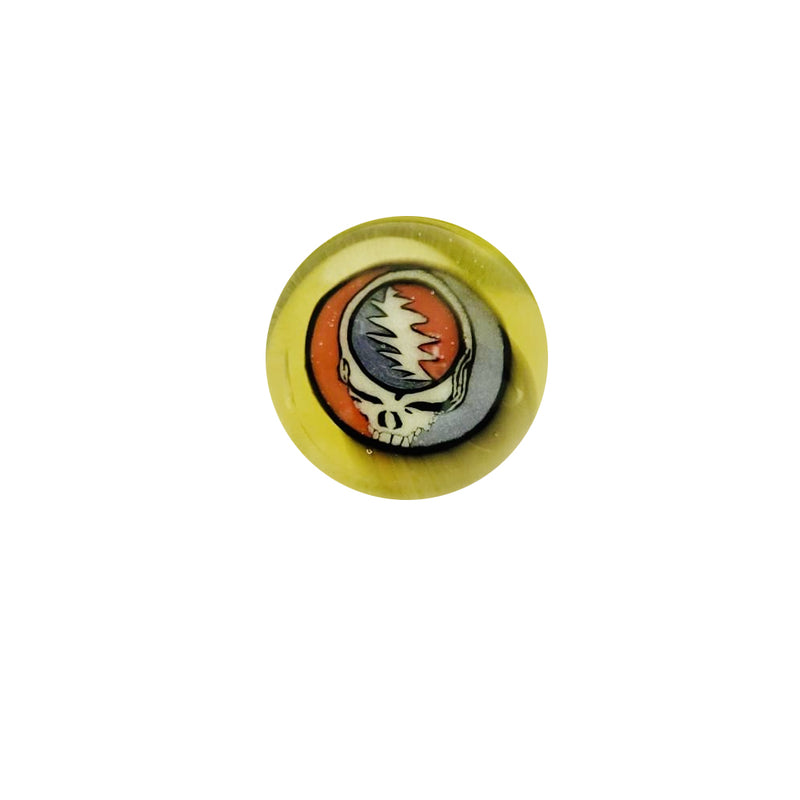 Matty White Glass 14mm Slide With Grateful Dead Millis Yellow | The Treasure Chest Naples Fort Myers