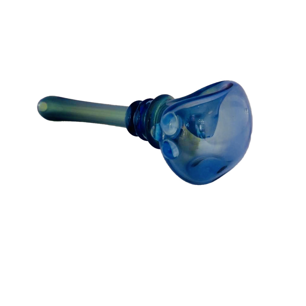 Kyle White Glass Dry Pipe Spoon Blue