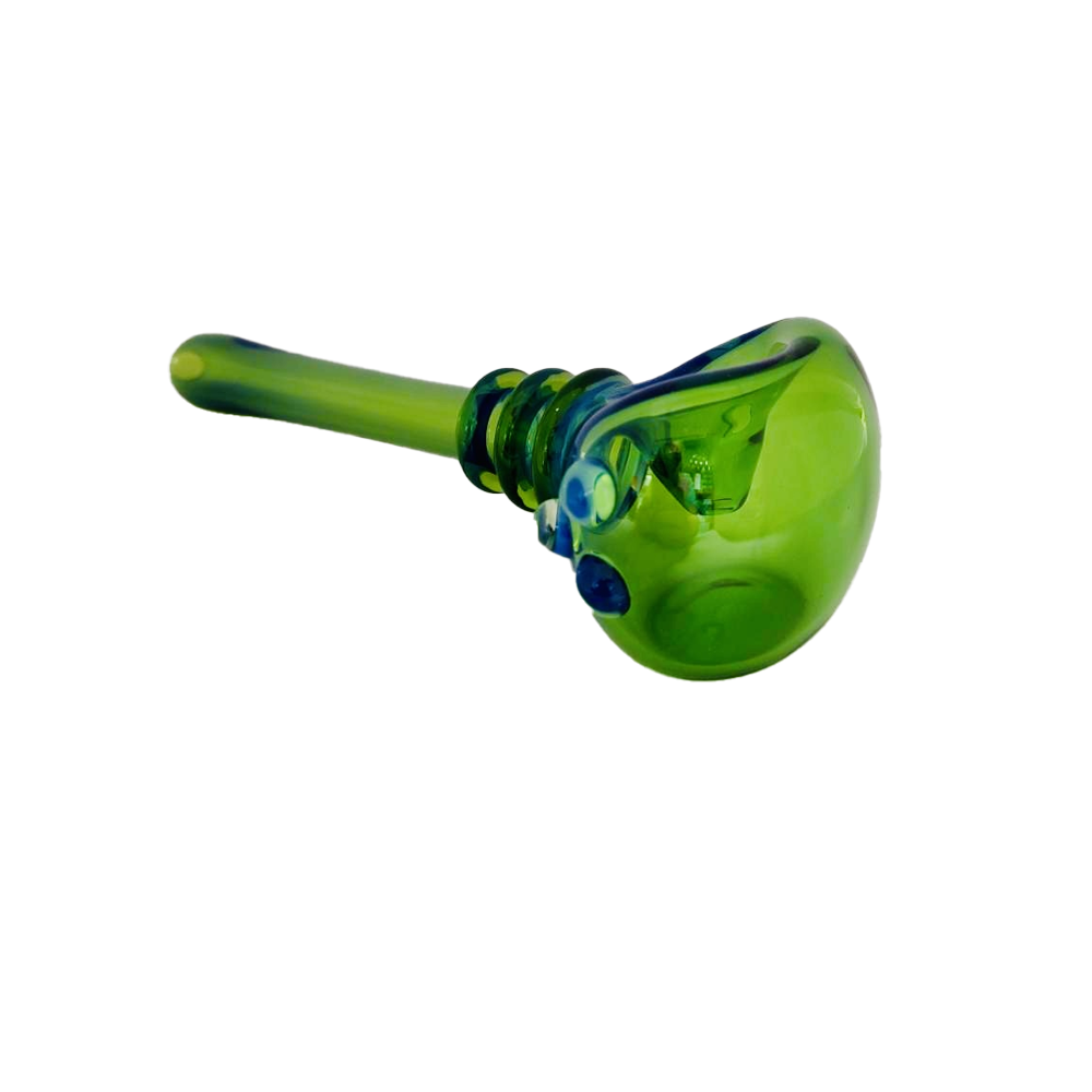 Kyle White Glass Dry Pipe Spoon Green