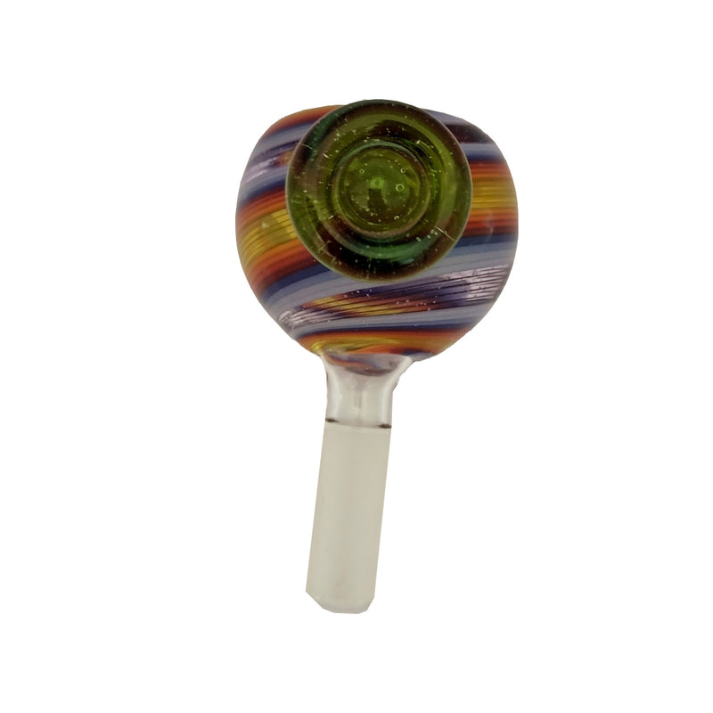 Matty White Glass 10mm Worked Slide With Glass Button | The Treasure Chest Naples Fort Myers