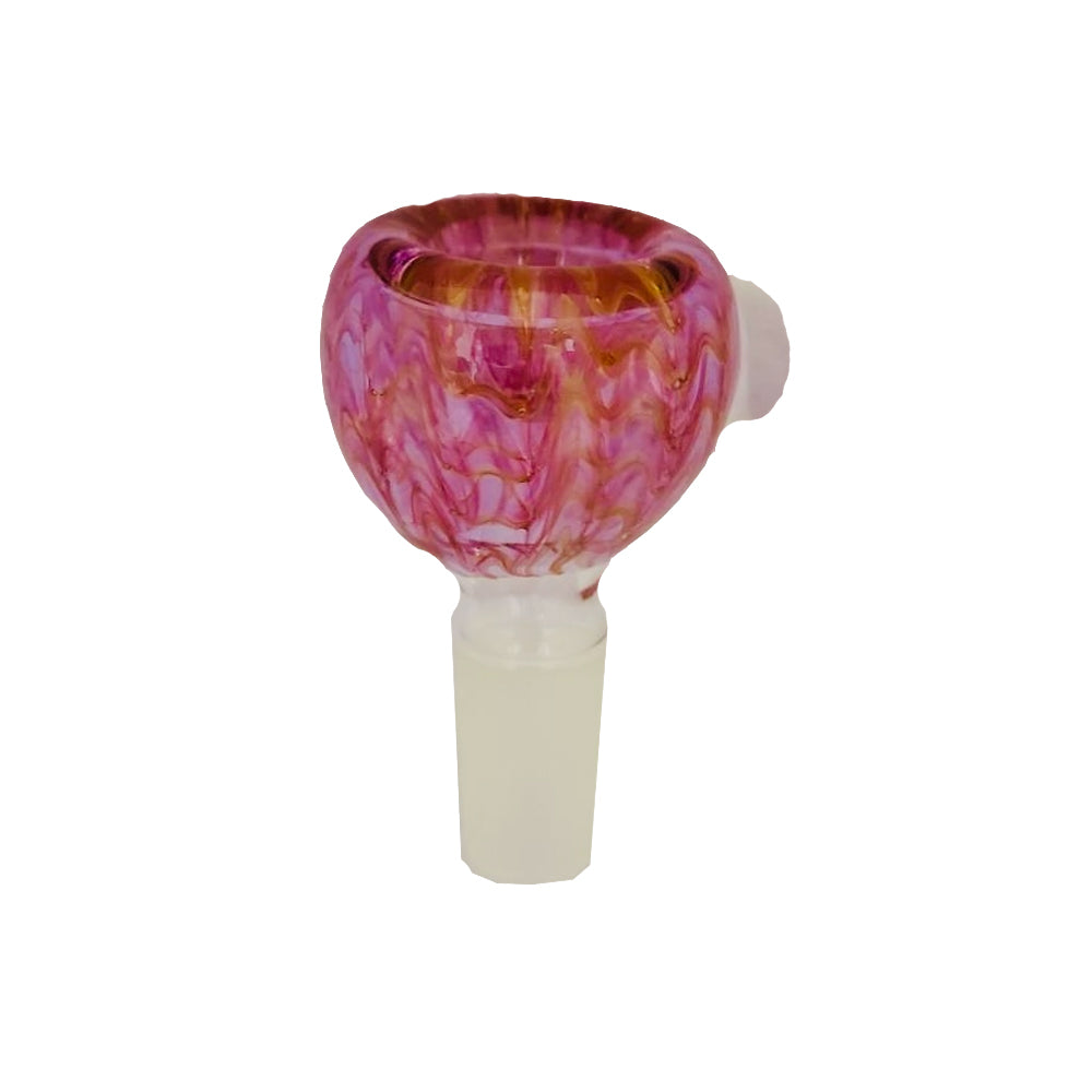Matty White Glass 14mm Worked Slide Pink | The Treasure Chest Naples Fort Myers