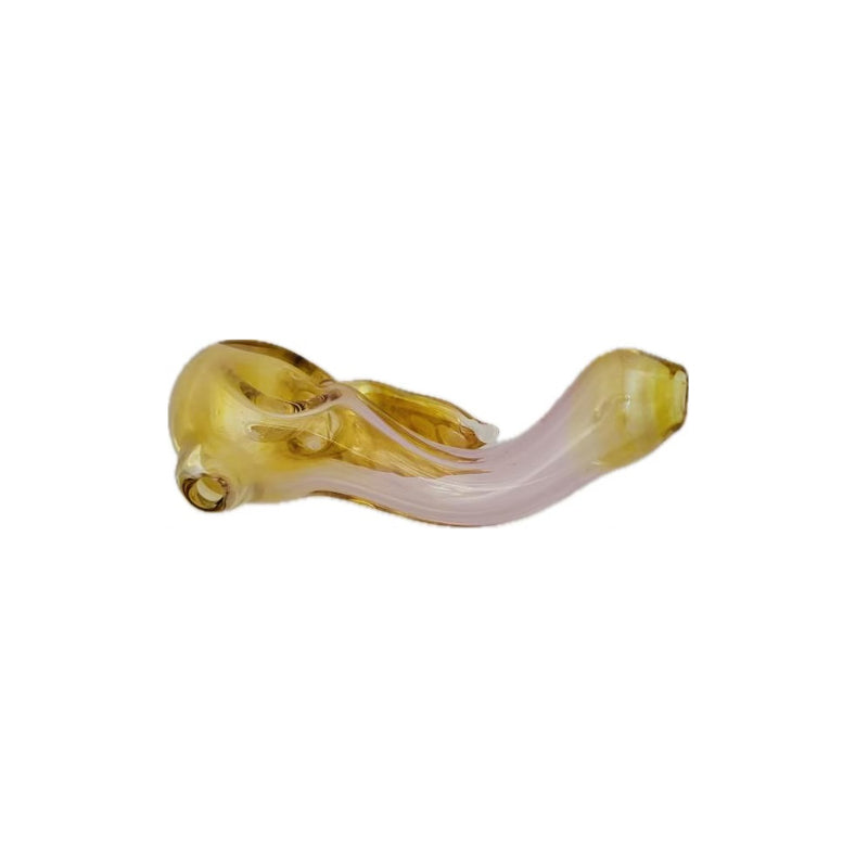 Matty White Glass Spoon Gold Fumed Angel Dry Pipe | The Treasure Chest Naples Fort Myers