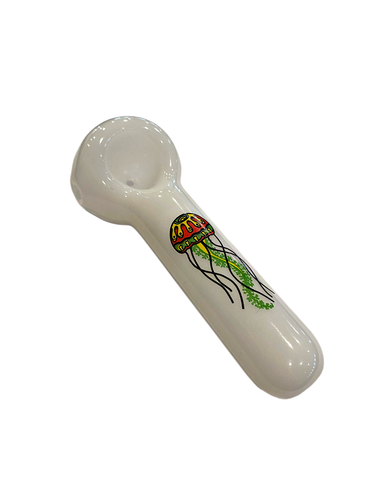 Jellyfish Glass Brand Tube Style Spoon Pipe Jellyfish Logo