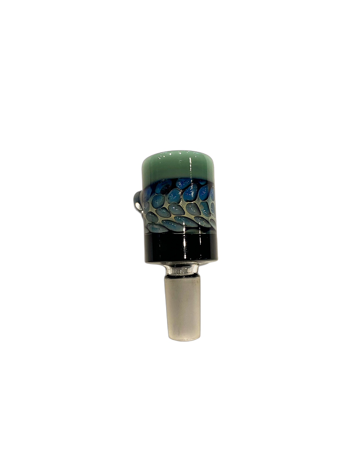 Bubble Trapped Barrel Black, Blue, Green Colored 14mm Male Slide