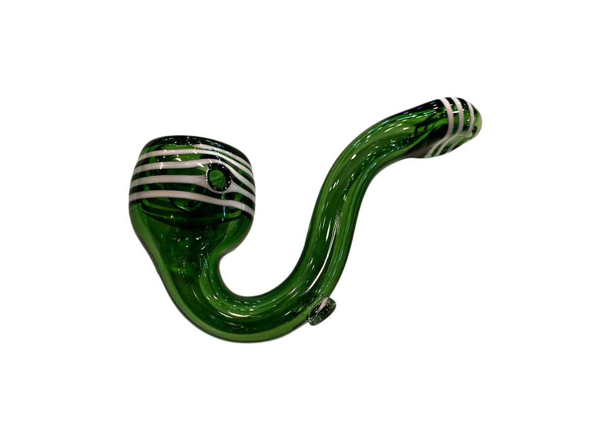 Green Striped Sherlock Handpipe