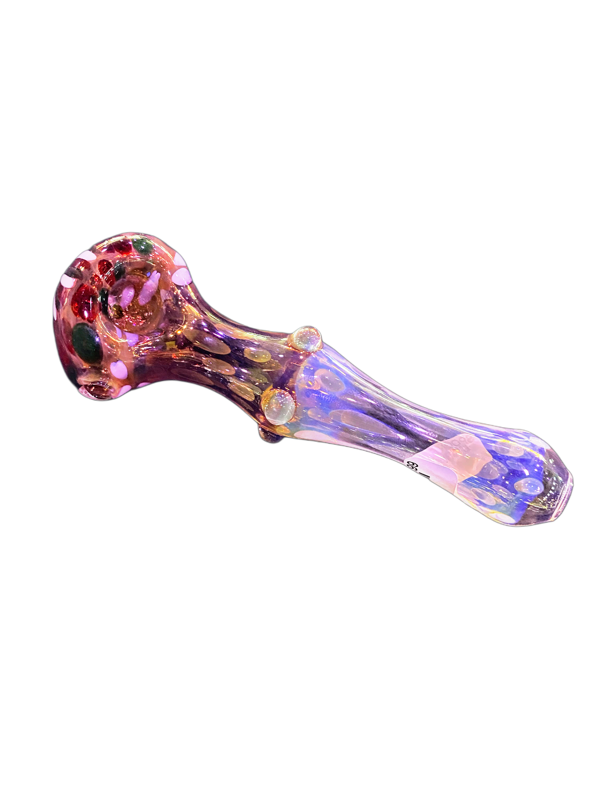 Gold & Silver Fumed Color Changing Straight Spoon Pipe with Dot Design