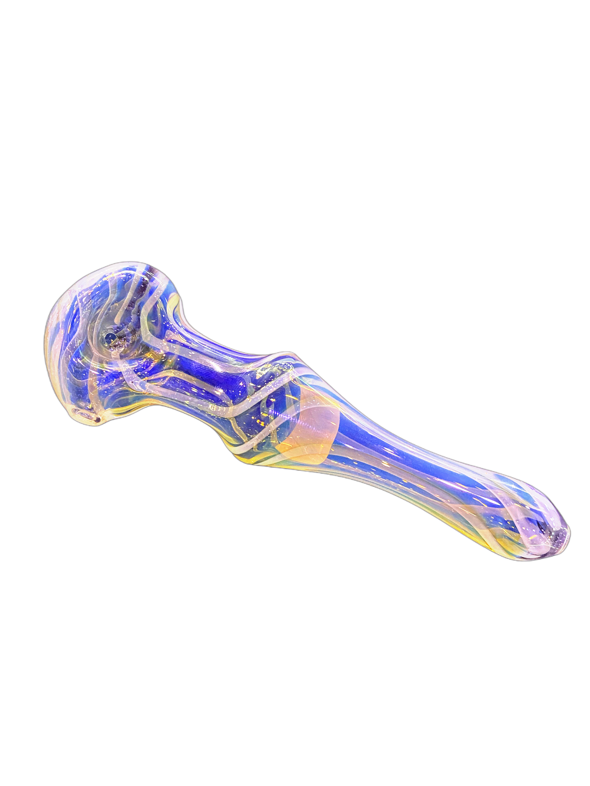 Silver Fumed Color Changing Swirled Straight Spoon Pipe