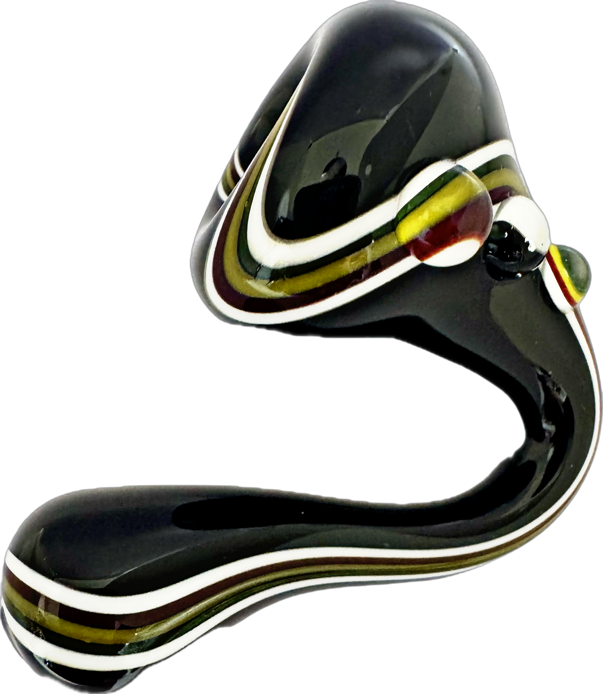 Matty White Sherlock Rasta Striped Hand Pipe