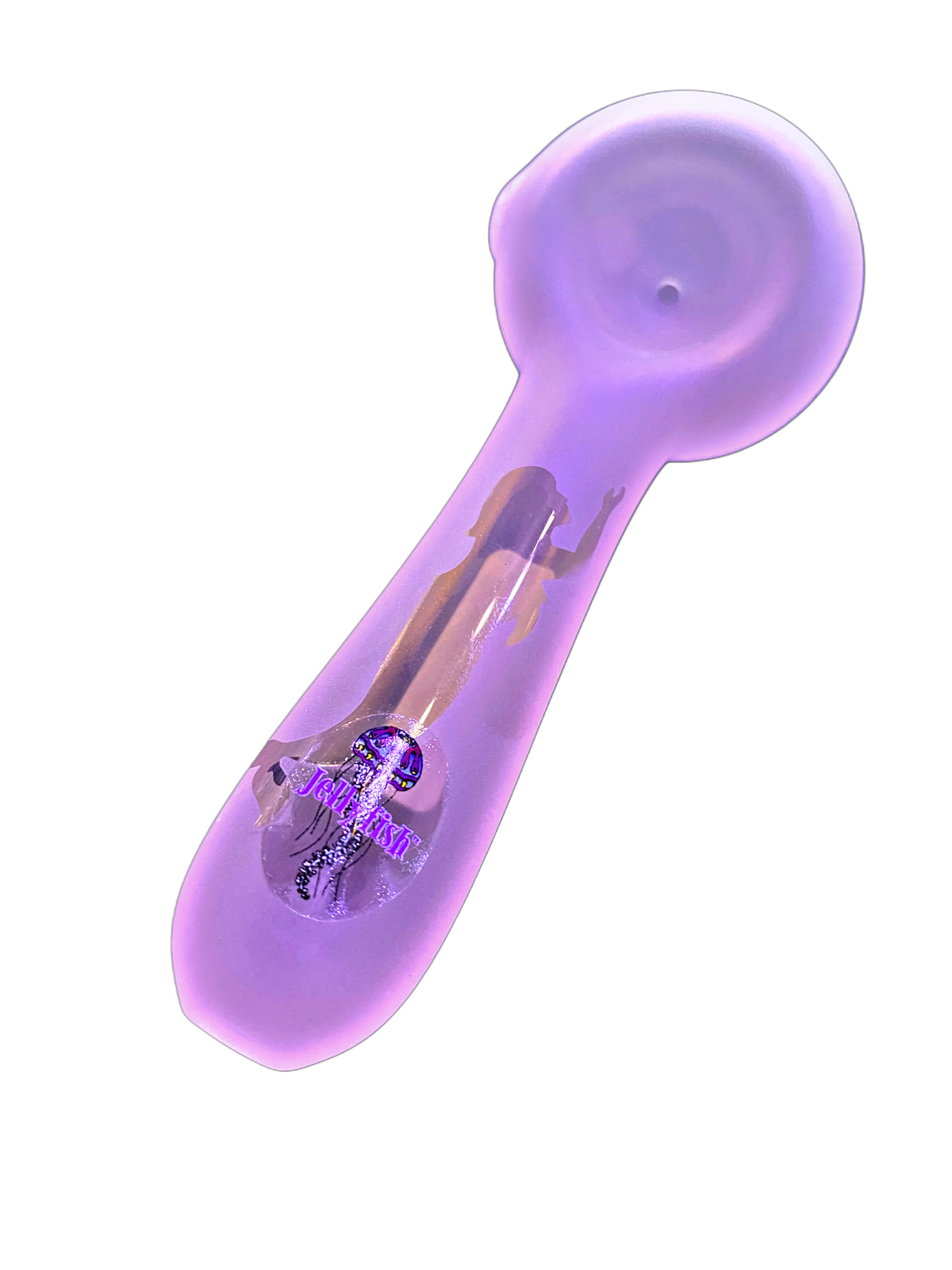 Jellyfish Glass Brand Pink Mermaid Spoon Sandblasted Handpipe