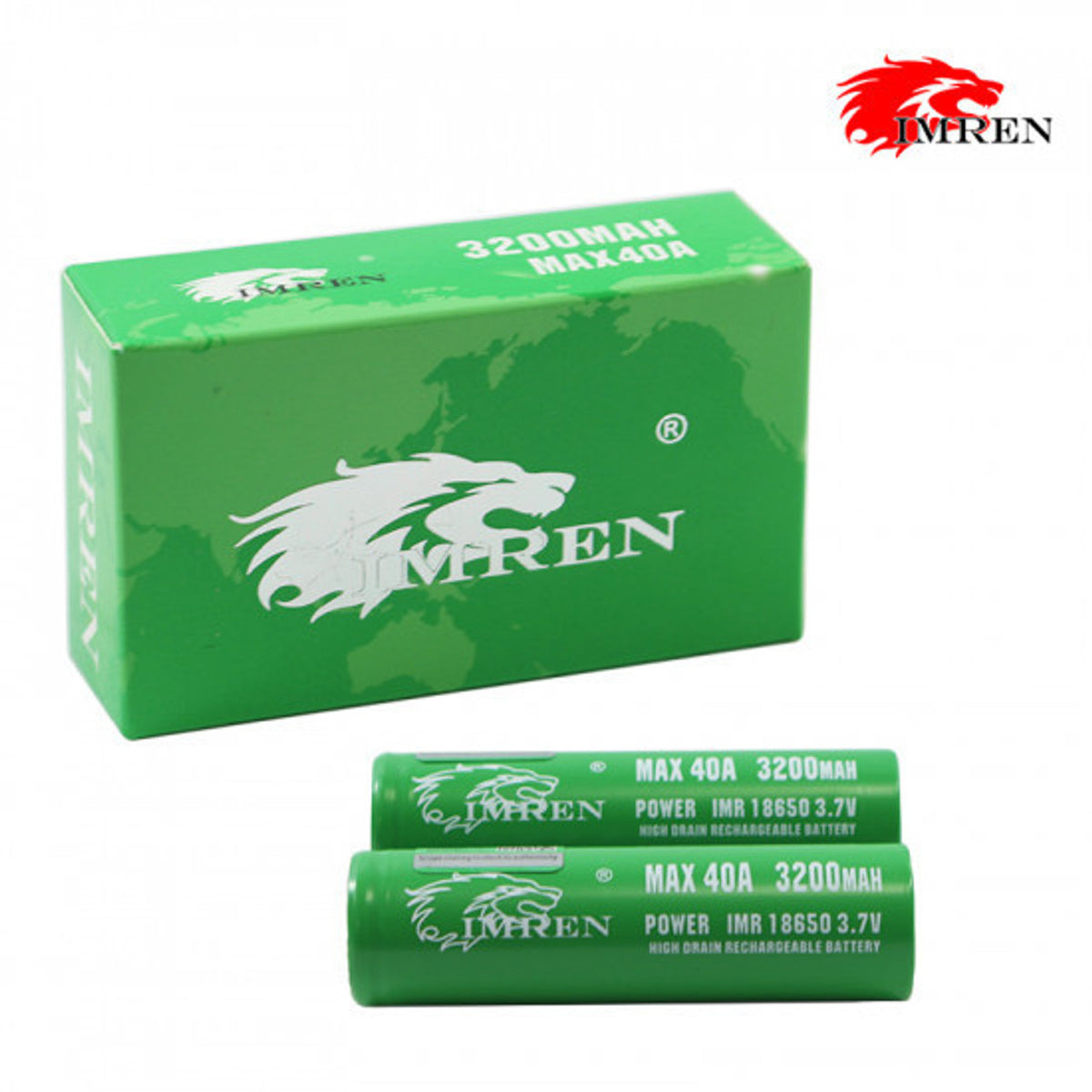 imren vape batteries IMREN 3200MAH Max40A 18650 Batteries (2 Pack Set) – The Treasure Chest FL