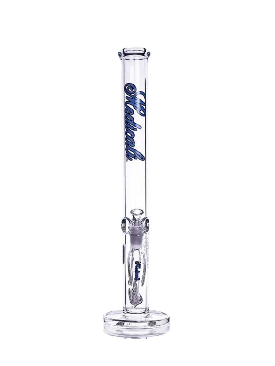 Medicali 18" straight water pipe.  Red block letters.